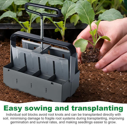Manual clod crusher, 2 inch ground blocking with sowing tool sets, plant tool set for planting, sowing, growing, greenhouse (8 pieces) M.