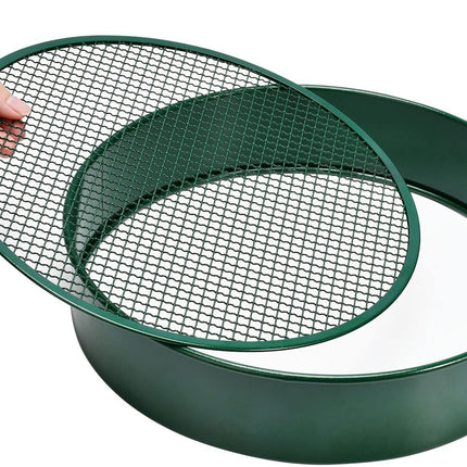 Garden sieve, soil sieve with interchangeable mesh sizes 3, 6, 9 and 12 mm, perfect garden tool for sifting soil, stones and compost..