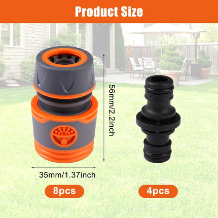 8 pieces garden hose connector 1/2 inch, garden hose fittings, hose coupling, double plug, hose connector set, garden hose accessories, garden hose connection set garden tool, lawn.