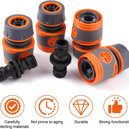 8 pieces garden hose connector 1/2 inch, garden hose fittings, hose coupling, double plug, hose connector set, garden hose accessories, garden hose connection set garden tool, lawn.
