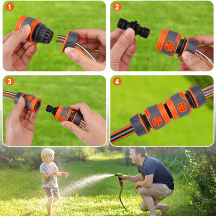 8 pieces garden hose connector 1/2 inch, garden hose fittings, hose coupling, double plug, hose connector set, garden hose accessories, garden hose connection set garden tool, lawn.