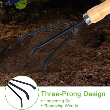 Garden tool set, 3-piece high-performance garden set with garden trowel, Frankfurter shovel and hand rake, mini-plant, garden tool, wooden handle for planting flowers and grass.