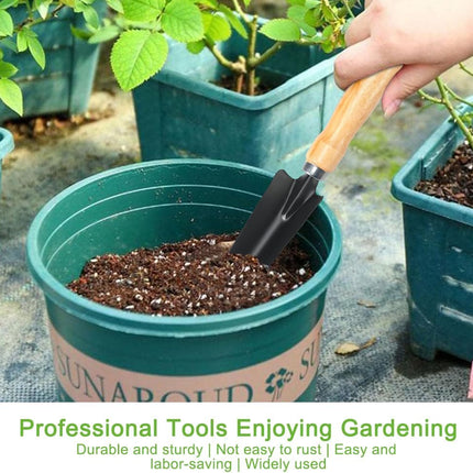 Garden tool set, 3-piece high-performance garden set with garden trowel, Frankfurter shovel and hand rake, mini-plant, garden tool, wooden handle for planting flowers and grass.
