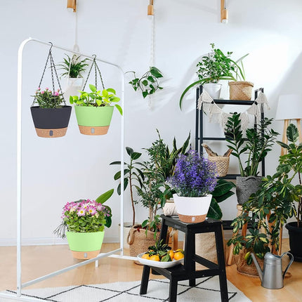 Petluno Hanging Lamps, set of 3, diameter 25 cm, flowers, hanging pot, plastic flower pots for outdoor use with outdoor saucer, garden decoration, balcony, living room (3 colours).