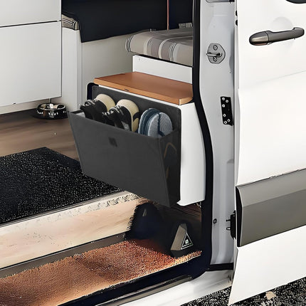 Storage space for campers with self-adhesive motorhome accessories Essentials Caravan Gadgets, 34 x 29 x 14 cm Foldable wall-mounted organizer for bedroom, office, bedside table desk.