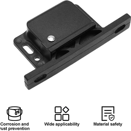 4 pieces of cabinet door lock with screws RV drawer locks, push-to-close handle catches hidden lock for camper, trailer, motor, house, kitchen, black.