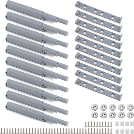 Petluno Pack of 10 push-to-open door openers, soft close door dampers for kitchen cabinet doors.