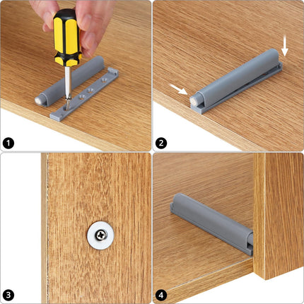 Petluno Pack of 10 push-to-open door openers, soft close door dampers for kitchen cabinet doors.