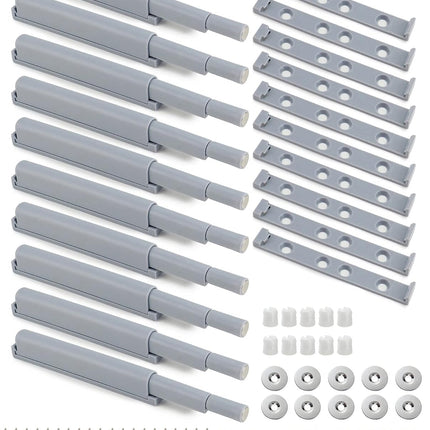Petluno Pack of 10 push-to-open door openers, soft close door dampers for kitchen cabinet doors.