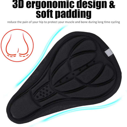 Petluno Bike Seat Cushion Cover, PE Foam Comfortable Breathable Bicycle Saddle Water & Dust Resistant Covers Fits Spin, Exercise Bike, Outdoor or Indoor Cycling.