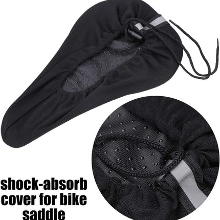 Petluno Bike Seat Cushion Cover, PE Foam Comfortable Breathable Bicycle Saddle Water & Dust Resistant Covers Fits Spin, Exercise Bike, Outdoor or Indoor Cycling.