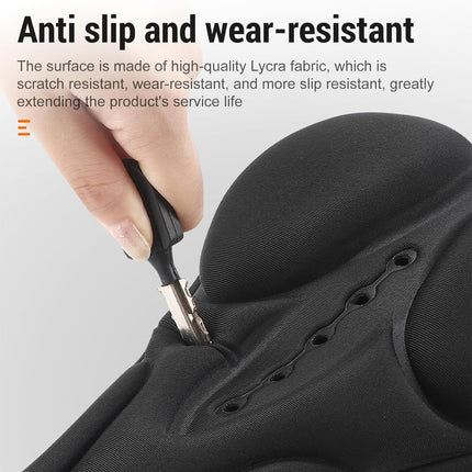 Bike Seat Cushion, Bicycle Cover for Comfort, Gel Padded Saddle Protector with Rain Cover, 28 x 17.7 cm, Compatible with Narrow Outdoor & Indoor Saddles for Men and Women, Black.