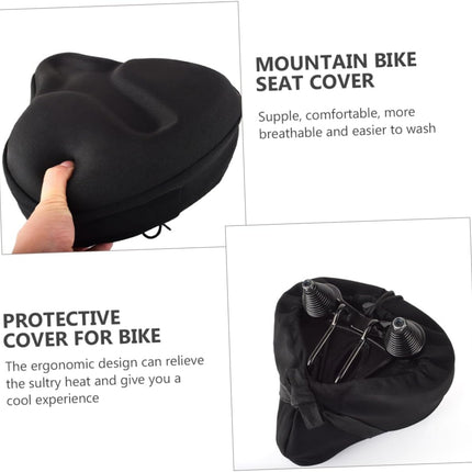 Comfortable Black Bike Seat Cover Thickened Cushion Protector with Non Slip Design for Enhanced Riding Experience Mountain and Road Bikes.