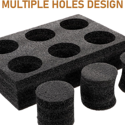 Petluno 6 Holes Takeout Beverage Cup Trays, Hot Cold Drinks Fixing Holders, Foam Coffee Carrier, Packing Tool for Restaurant Black.