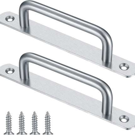2 pieces sliding door handles, split door handles, sliding door handle with stainless steel plate, cabinet door handle, shed door handles, garden door handles (192 mm) 192MM.