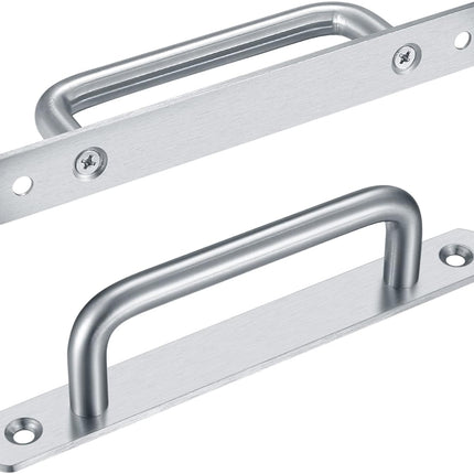 2 pieces sliding door handles, split door handles, sliding door handle with stainless steel plate, cabinet door handle, shed door handles, garden door handles (192 mm) 192MM.