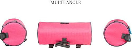 Waterproof Bicycle Handlebar Bag with Transparent Pouch and Adjustable Strap High-Capacity Cycling Front Pack #2 Pink.