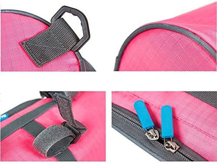 Waterproof Bicycle Handlebar Bag with Transparent Pouch and Adjustable Strap High-Capacity Cycling Front Pack #2 Pink.