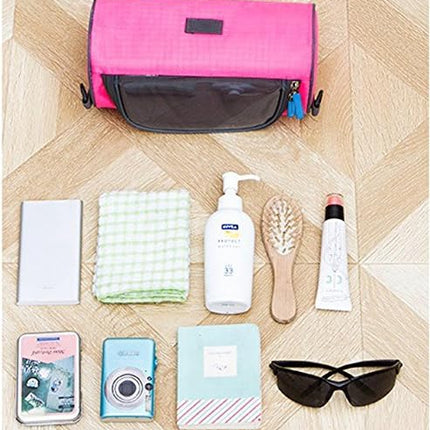 Waterproof Bicycle Handlebar Bag with Transparent Pouch and Adjustable Strap High-Capacity Cycling Front Pack #2 Pink.