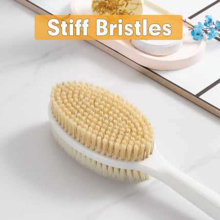 Hand Held for Dry Brushing, Dry Brush for Lymphatic Drainage, Exfoliating Skin Brush with Soft and Stiff Bristles, 2-Pack Replacement Head for 19" Back Scrubber(Handle not Included)..