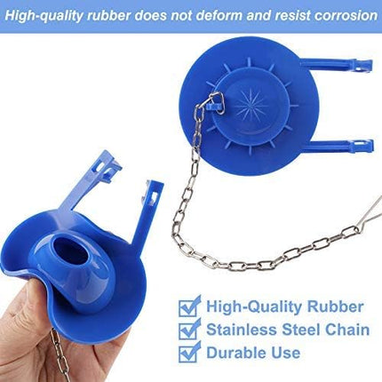 2 Pack Universal Toilet Tank Flapper 2 Inch Easy to Install Long Lasting All Rubber Seal Flapper Replacement Water Saving, High Performance-Blue.