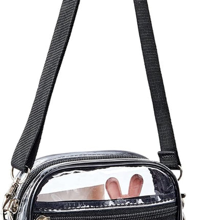 Clear Crossbody Bag, Stadium Approved Clear Purse Bag for Concerts Sports Events.