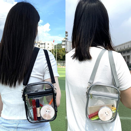 Clear Crossbody Bag, Stadium Approved Clear Purse Bag for Concerts Sports Events.