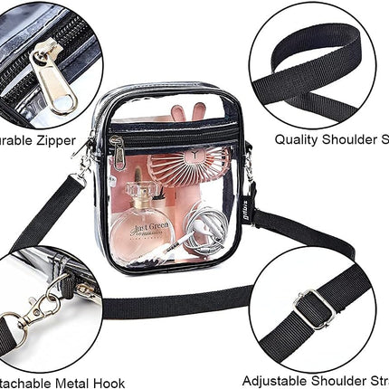 Clear Crossbody Bag, Stadium Approved Clear Purse Bag for Concerts Sports Events.