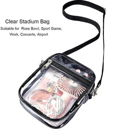 Clear Crossbody Bag, Stadium Approved Clear Purse Bag for Concerts Sports Events.