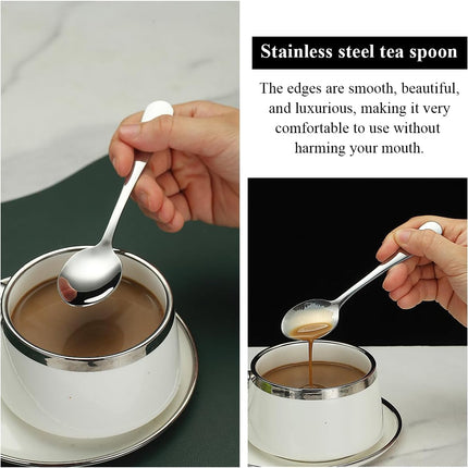 Teaspoons 12 Pieces 14cm, Stainless Steel Tea Spoon Coffee Spoons Dessert Spoons, Cutlery for Tea, Coffee, Cake, Dessert, Dishwasher Safe.