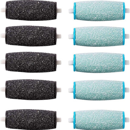 5 Extra Coarse & 5 Regular Coarse Refill Rollers, Professional Replacement Roller Heads Compatible With Amope Pedi Perfect Electronic Foot File.