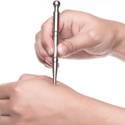 Stainless Steel Deep Tissue Massage Tool-Manual Acupuncture Pen-Trigger Point Massage Relief Pain Therapy Tools Full Body Relaxing Trigger Self-Massage Acupressure Bar (A)-A.