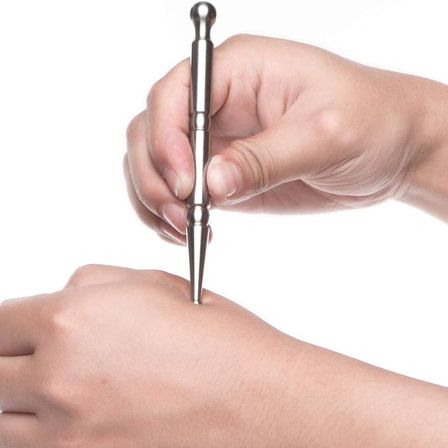 Stainless Steel Deep Tissue Massage Tool-Manual Acupuncture Pen-Trigger Point Massage Relief Pain Therapy Tools Full Body Relaxing Trigger Self-Massage Acupressure Bar (A)-A.