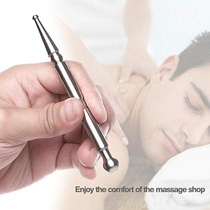 Stainless Steel Deep Tissue Massage Tool-Manual Acupuncture Pen-Trigger Point Massage Relief Pain Therapy Tools Full Body Relaxing Trigger Self-Massage Acupressure Bar (A)-A.