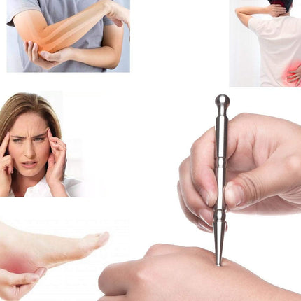 Stainless Steel Deep Tissue Massage Tool-Manual Acupuncture Pen-Trigger Point Massage Relief Pain Therapy Tools Full Body Relaxing Trigger Self-Massage Acupressure Bar (A)-A.