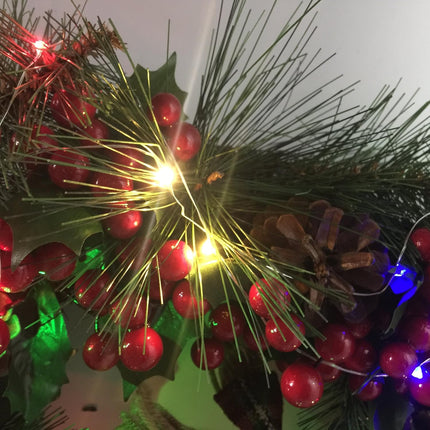 2 Pack Battery Operated Led String Lights,Mini Led Fairy Lights with Timer 6Hours On/18Hours Off for Wedding Party Decorations, 50Count LEDs,18Ft Silver Wire (Warm White).