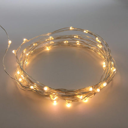2 Pack Battery Operated Led String Lights,Mini Led Fairy Lights with Timer 6Hours On/18Hours Off for Wedding Party Decorations, 50Count LEDs,18Ft Silver Wire (Warm White).