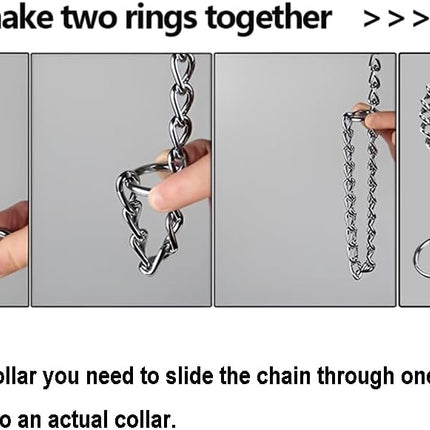 Chain Dog Training Choke Collar, 304 Stainless Steel, Total Length 20 in, 2.5 mm.