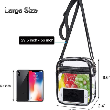 Clear Crossbody Purse Bag, Stadium Approved for Concerts, Festivals.