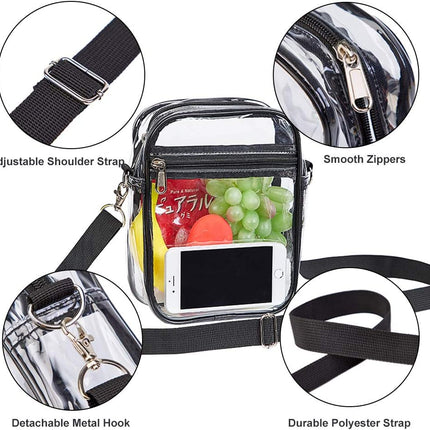 Clear Crossbody Purse Bag, Stadium Approved for Concerts, Festivals.