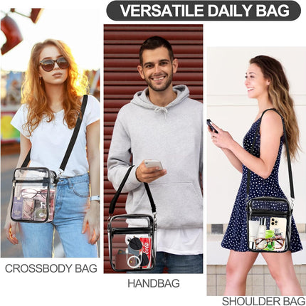 Clear Bag Stadium Approved, Clear Purse Crossbody Bag, Adjustable Shoulder Strap Clear Bags for Concerts.