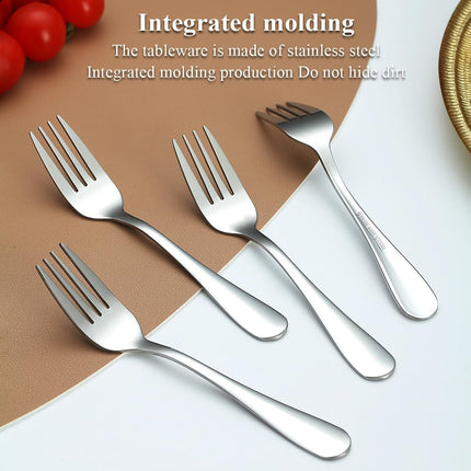 Dessert Forks Set of 12 Pack, Stainless Steel Pastry Fork, Family Appetizer Fork for Fruit, Cake, Cheese, Party Trips, Cafes, Restaurants, Easy to Clean, Dishwasher Safe.