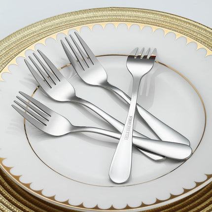 Dessert Forks Set of 12 Pack, Stainless Steel Pastry Fork, Family Appetizer Fork for Fruit, Cake, Cheese, Party Trips, Cafes, Restaurants, Easy to Clean, Dishwasher Safe.