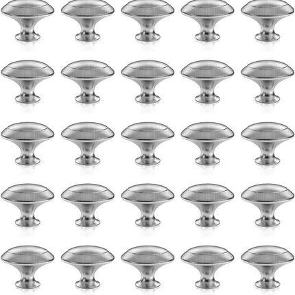 25 Pack Cabinet Hardware Round Knobs Silver Kitchen Mushroom Brushed Nickel Knobs, Cupboard Heavy Knobs, Door Handle Pull for Bathroom Drawer, 1-1/8 inch (29.5mm) (25 Pack).