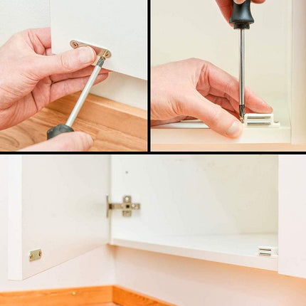 Cabinet Magnet Latch - Best for Cabinet Doors, Cupboards, Drawers and Shutters - Cabinet Magnetic Latch Easy Install - Magnetic Cabinet Catch Screws Included - Set of 12(White).