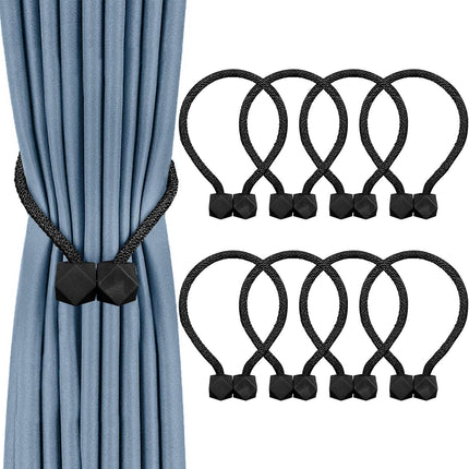 8 PCS Magnetic Curtain Tiebacks, European Style Convenient Drape Tie Backs, Decorative Drape Tie Backs Holdback Holder for Window Draperies, No Tools Required for Christmas Home Holiday Décor.