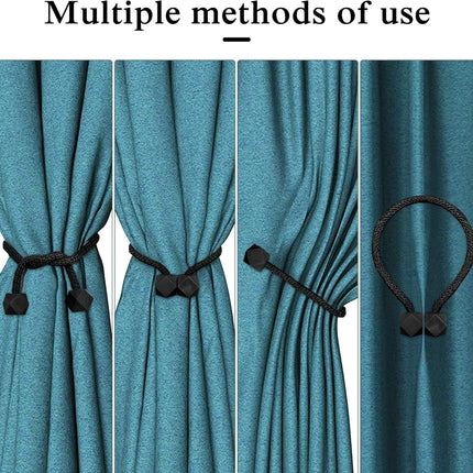 8 PCS Magnetic Curtain Tiebacks, European Style Convenient Drape Tie Backs, Decorative Drape Tie Backs Holdback Holder for Window Draperies, No Tools Required for Christmas Home Holiday Décor.