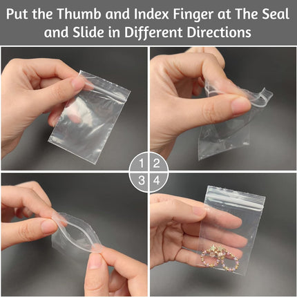 600 Pack 2'' x 3'' Clear Resealable Zip Plastic Bags, 2 Mil Thick Transparent Poly Bags with Seal Zipper, Self Locking Plastic Bags for Coins, Screws, Small Items, Jewelry Supplies, Snacks, Clothing.