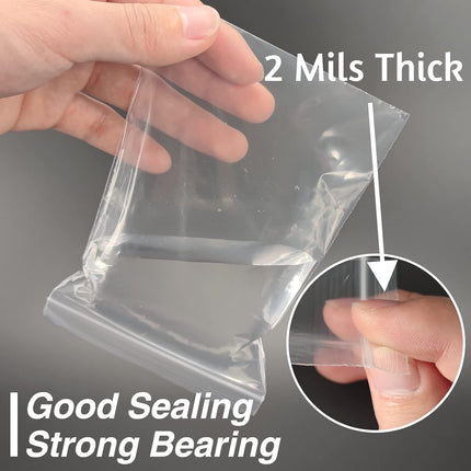 600 Pack 2'' x 3'' Clear Resealable Zip Plastic Bags, 2 Mil Thick Transparent Poly Bags with Seal Zipper, Self Locking Plastic Bags for Coins, Screws, Small Items, Jewelry Supplies, Snacks, Clothing.