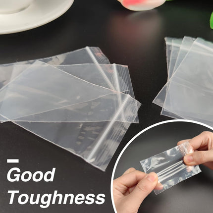 600 Pack 2'' x 3'' Clear Resealable Zip Plastic Bags, 2 Mil Thick Transparent Poly Bags with Seal Zipper, Self Locking Plastic Bags for Coins, Screws, Small Items, Jewelry Supplies, Snacks, Clothing.